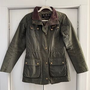 Barbour International Women's Olive Green Waxed Jacket